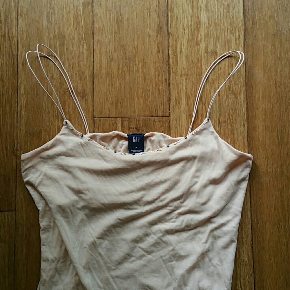Gapstretch Peach Beaded Tank Top